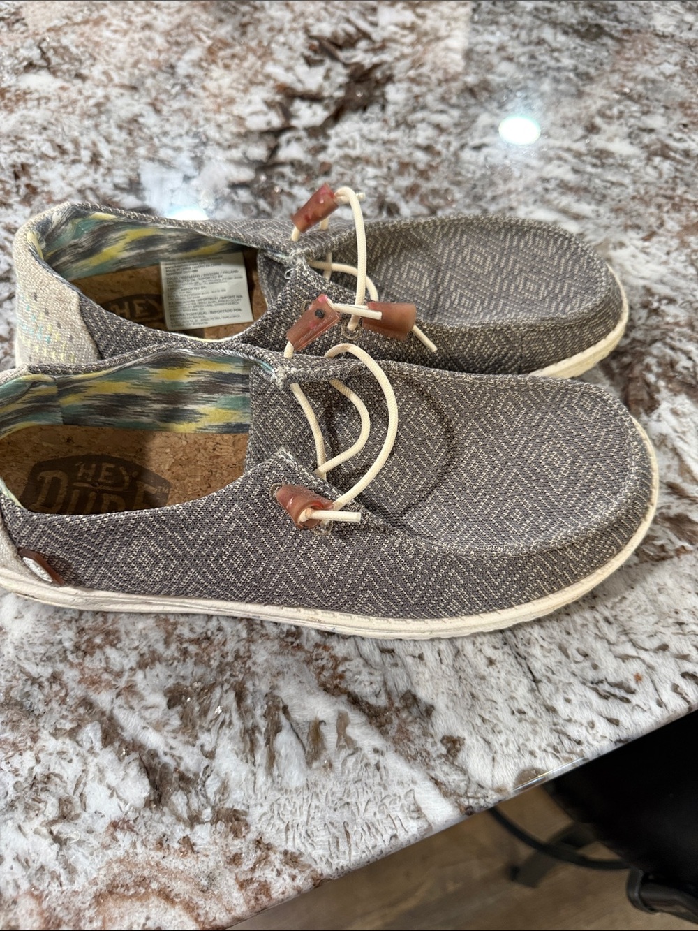 Hey Dude Gray Patterned Wally-Style Slip-Ons